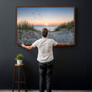 Sandy Dune Path Sunset Canvas Wall Art — Seagulls Beach by MyGreatCanvas | Canvas Wall Art Prints | Photo Prints & Wall Decor
