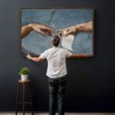 Funny Bathroom Canvas Wall Art, Michelangelo Creation of by MyGreatCanvas | Canvas Wall Art Prints | Photo Prints & Wall Decor