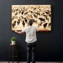 Texas Longhorn Sepia Canvas Wall Art, Western Cattle by MyGreatCanvas | Canvas Wall Art Prints | Photo Prints & Wall Decor