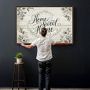 Home Sweet Home Wall Art Canvas Print, Floral Farmhouse by MyGreatCanvas | Canvas Wall Art Prints | Photo Prints & Wall Decor