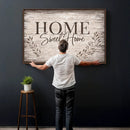 Home Sweet Home Wall Art Canvas Print, Floral Farmhouse by MyGreatCanvas | Canvas Wall Art Prints | Photo Prints & Wall Decor