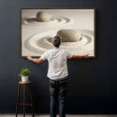 Zen Garden Stone Sand Canvas | Japanese Rock Garden Wall Art by MyGreatCanvas | Canvas Wall Art Prints | Photo Prints & Wall Decor