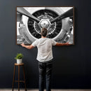 Vintage Propeller Plane Wall Art Canvas Print, Black and by MyGreatCanvas | Canvas Wall Art Prints | Photo Prints & Wall Decor
