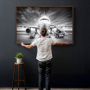 Airplane Wall Art Canvas Print, Black and White Jet Aircraft by MyGreatCanvas | Canvas Wall Art Prints | Photo Prints & Wall Decor