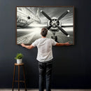 Vintage Airplane Wall Art Canvas Print, Black and White by MyGreatCanvas | Canvas Wall Art Prints | Photo Prints & Wall Decor