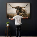 Longhorn Bull Wall Art Canvas Print, Western Farmhouse by MyGreatCanvas | Canvas Wall Art Prints | Photo Prints & Wall Decor