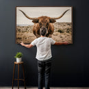 Texas Longhorn Bull Wall Art Canvas Print, Western Farmhouse by MyGreatCanvas | Canvas Wall Art Prints | Photo Prints & Wall Decor