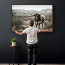 Texas Longhorn Bull Wall Art Canvas Print, Western Farmhouse by MyGreatCanvas | Canvas Wall Art Prints | Photo Prints & Wall Decor
