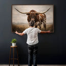 Texas Longhorn Canvas Wall Art Western Bull Desert Moody by MyGreatCanvas | Canvas Wall Art Prints | Photo Prints & Wall Decor