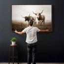 Texas Longhorn Canvas Wall Art Western Bull Desert Moody by MyGreatCanvas | Canvas Wall Art Prints | Photo Prints & Wall Decor