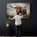 Texas Longhorn Canvas Wall Art Western Bull Desert Moody by MyGreatCanvas | Canvas Wall Art Prints | Photo Prints & Wall Decor