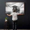 Texas Longhorn Canvas Wall Art Western Bull Desert Moody by MyGreatCanvas | Canvas Wall Art Prints | Photo Prints & Wall Decor