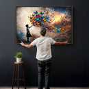 Banksy Girl Wall Art Canvas Print for Living Room Decor by MyGreatCanvas | Canvas Wall Art Prints | Photo Prints & Wall Decor