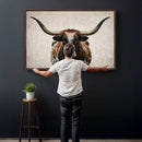 Texas Longhorn Canvas Wall Art Western Bull Desert Moody by MyGreatCanvas | Canvas Wall Art Prints | Photo Prints & Wall Decor