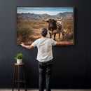 Texas Longhorn Canvas Wall Art Western Bull Desert Moody by MyGreatCanvas | Canvas Wall Art Prints | Photo Prints & Wall Decor