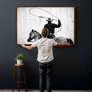 Cowboy Lasso Canvas Wall Art, Black White Western Horse by MyGreatCanvas | Canvas Wall Art Prints | Photo Prints & Wall Decor