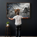 Texas Longhorn Canvas Wall Art, Rustic Farm Barn Bluebonnet by MyGreatCanvas | Canvas Wall Art Prints | Photo Prints & Wall Decor
