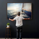 Sailboat Wall Art Canvas Print, Ocean Sunset Sailing Framed by MyGreatCanvas | Canvas Wall Art Prints | Photo Prints & Wall Decor
