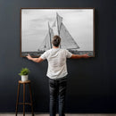 Vintage Sailboat Wall Art Canvas Print, Black and White by MyGreatCanvas | Canvas Wall Art Prints | Photo Prints & Wall Decor