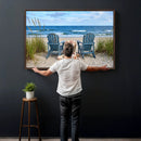 Large Beach Canvas Wall Art Coastal Adirondack Chairs Ocean by MyGreatCanvas | Canvas Wall Art Prints | Photo Prints & Wall Decor