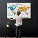 Custom Push Pin Watercolor World Map Canvas Wall Art Print – by MyGreatCanvas | Canvas Wall Art Prints | Photo Prints & Wall Decor
