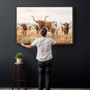 Texas Longhorn Canvas Wall Art, Rustic Farm Animal Photography Print, Farmhouse Country Decor, Western Ranch Art by MyGreatCanvas | Canvas Wall Art Prints | Photo Prints & Wall Decor