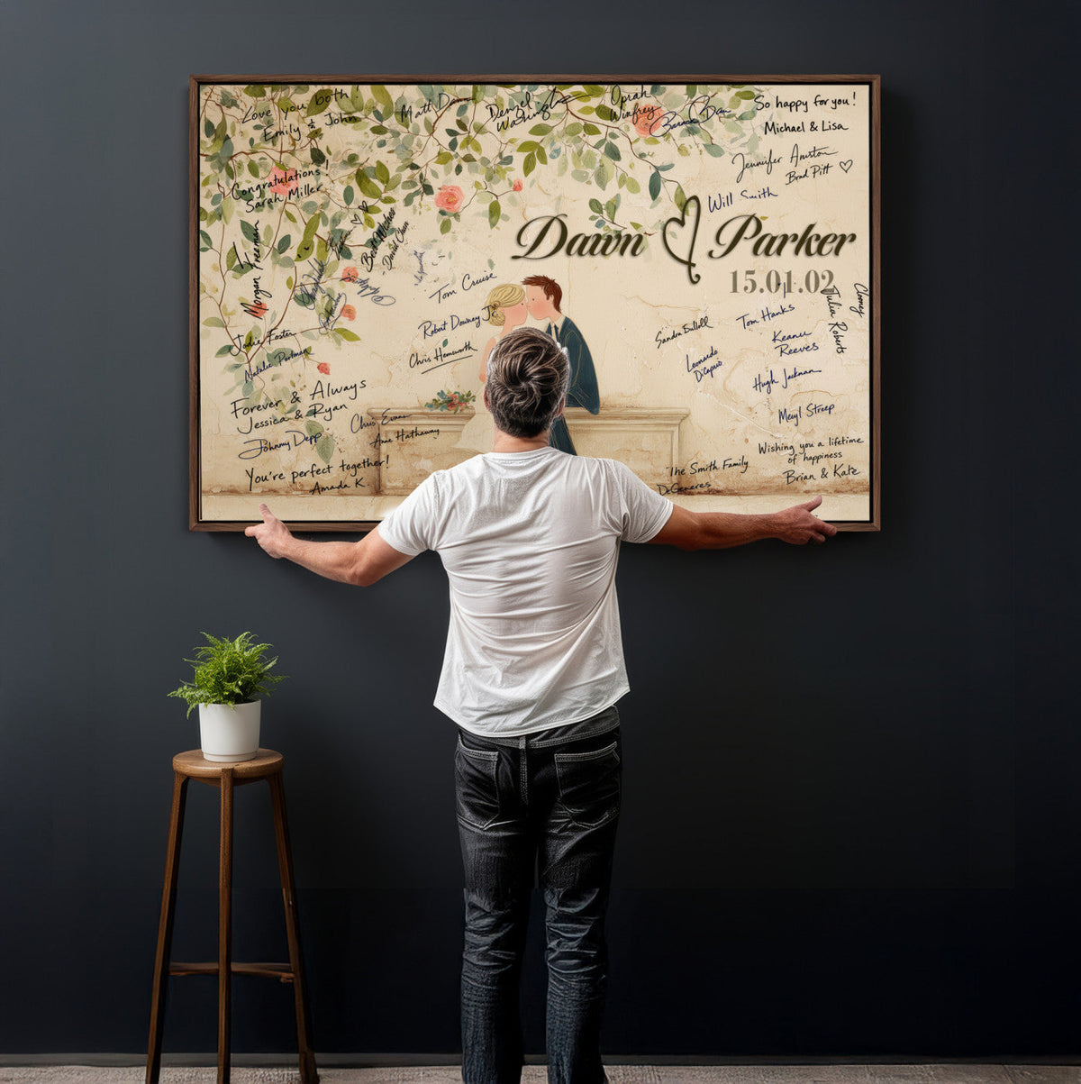 Wedding Guest Book Alternative Wall Art Canvas Print, Personalized, photo 13 of 25