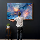 Colorful Abstract Canvas Wall Art Print, Vibrant Popup Color Art Print