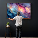 Colorful Abstract Canvas Wall Art Print, Vibrant Popup Color Art Print