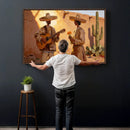 Mexican Couple Canvas Wall Art, Romantic Serenade Guitar Painting Print, Southwestern Desert Adobe Decor, Warm Golden Folk Art, Living Room Art by MyGreatCanvas | Canvas Wall Art Prints | Photo Prints & Wall Decor