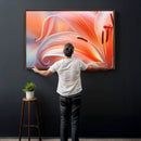 Peach Lily Canvas Wall Art, Coral Pink Flower Macro Photo Print, Botanical Bedroom Decor, Soft Floral Photography, Living Room Wall Art by MyGreatCanvas | Canvas Wall Art Prints | Photo Prints & Wall Decor