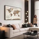 Personalized Push Pin World Map Canvas Print Custom Family
