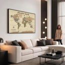 Personalized Custom World Map Wall Art Canvas Print – Travel