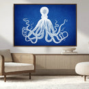 Large 3-Panel Blue Octopus Canvas Wall Art | Coastal Marine by MyGreatCanvas | Canvas Wall Art Prints | Photo Prints & Wall Decor