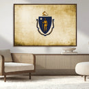 Massachusetts Flag Wall Art Canvas Print