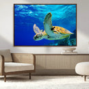 Sea Turtle Wall Art Canvas Print, Sea life in the Ocean Wall