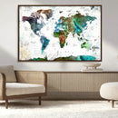 Modern Watercolor World Map Canvas Wall Art – Framed by MyGreatCanvas | Canvas Wall Art Prints | Photo Prints & Wall Decor