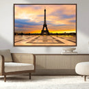 Paris Eiffel Tower Sunset Canvas Wall Art Print - Iconic