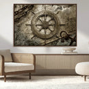Wooden Ship Wheel Canvas Print, Multi Panel Canvas Wall Art