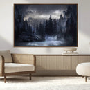 Night Landscape and Trees Wall Art Canvas Print