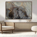 Gray Marble Fluid Wall Art – Modern Abstract Canvas Print