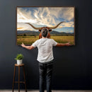 Texas Longhorn Canvas Wall Art – Majestic Triptych Animal by MyGreatCanvas | Canvas Wall Art Prints | Photo Prints & Wall Decor