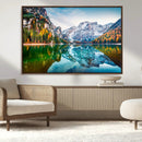 Spectacular autumn view of Braies Lake Wall Art Canvas Print by MyGreatCanvas | Canvas Wall Art Prints | Photo Prints & Wall Decor