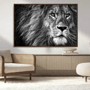 Black and White Lion Canvas Wall Art Print – Wildlife