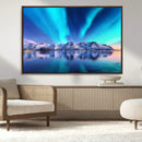 Northern Lights above Mountain Wall Art, Northern Lights
