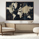 Antique Old World Map Wall Art Canvas Print