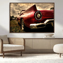 Red Classic Car Wall Art Canvas Print
