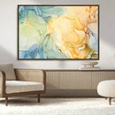 Green and Yellow Marble Fluid Effect Wall Art, Green and