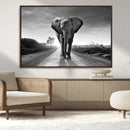 Black and White Elephant Wall Art Canvas Print