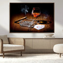 Whiskey Cigar Wall Art Canvas Print Kitchen Wall